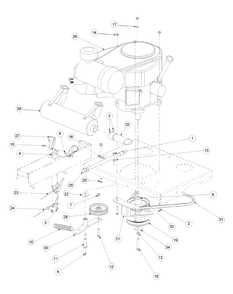 Engine Assembly Diagram and Parts List for M60-KW ROPS-53CH5D8X750-25HP-OHV Cub Cadet Lawn Tractor